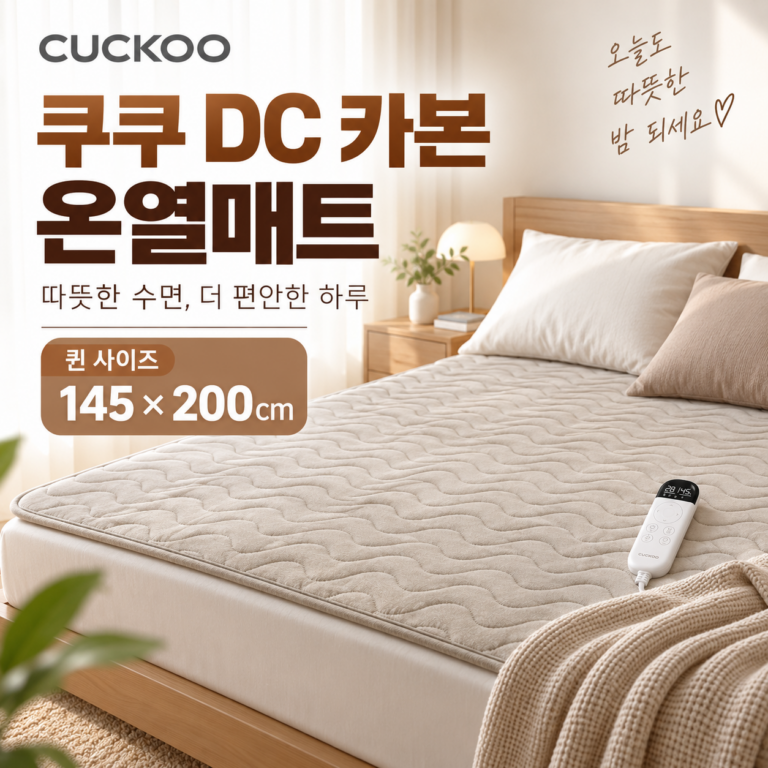 쿠쿠 카본매트, 좌우 분리난방과 세탁으로 편리하게